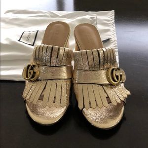 Gold Gucci small heel